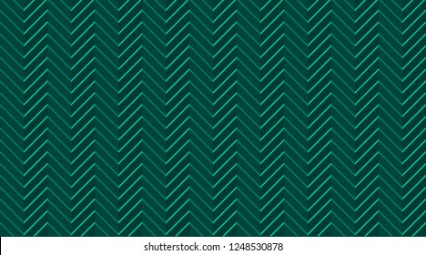 Chevron zig zag emerald (dark green) seamless pattern with light lines. Elegant minimal european background in light halftone. Herringbone vector backdrop. Festive stripes.  Jagged waves. Luxury VIP