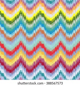 Chevron zig zag ornament. Vector ikat seamless pattern. Pastel chevron background.