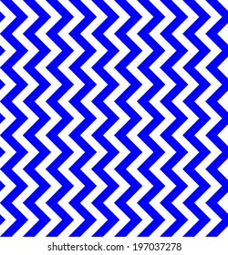 Chevron Zigzag blue-white two color binary pattern. Seamless texture