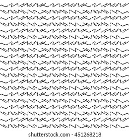 Chevron Zigzag dotted black monochrome pattern. Seamless texture. Vector