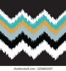 chevron zigzag ikat seamless repeat pattern design for fabric pattern, cushion cover, rug, cartpet, background, decoration fo r ethnic tribal style and  ethnic fabric pattern 