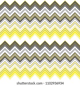 Chevron Zigzag Strokes ,grey and yellow stripes background,vector pattern.