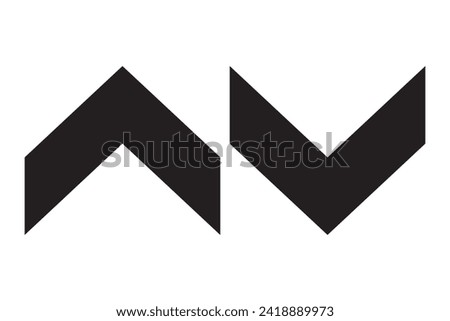  chevron-bottom up and down icon. Black icon. Black line icon. Business icon.