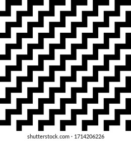 Chevrons (negro, blanco) Patrón sin soldadura para impresión de pantalones, ropa, vestidos, manteles, mantas, ropa de cama, papel, tejido o productos textiles. Ilustración del vector