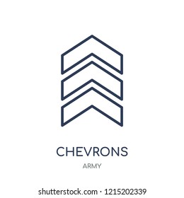 chevrons icon. chevrons linear symbol design from Army collection.