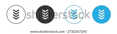 Chevrons icons Set in Flat Vector Style
