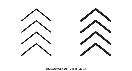 Conjunto de Vector simple de los iconos de Chevrons. sistema del símbolo de la muestra del logotipo