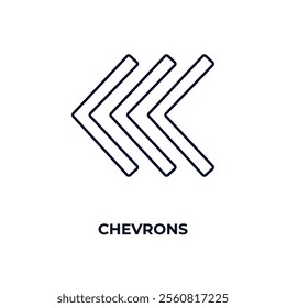 chevrons outline icon. Linear vector from army and military concept. Thin line chevrons icon isolated on white background