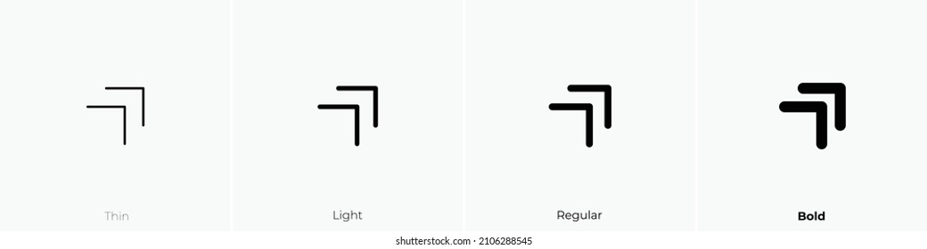 chevrons up right icon. Thin, Light Regular And Bold style design isolated on white background