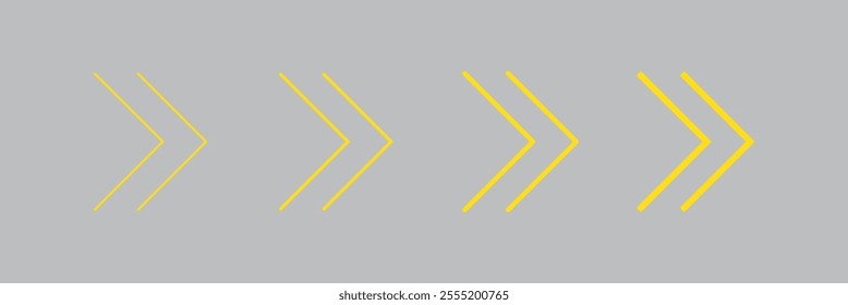 chevrons right icon. Thin, Light Regular And Bold style design isolated on white background