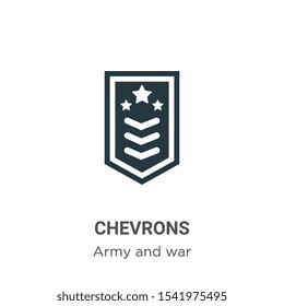 Chevrons vector icon on white background. Flat vector chevrons icon symbol sign from modern army and war collection for mobile concept and web apps design.