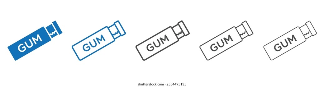 Chew gum icon vector set collection for web