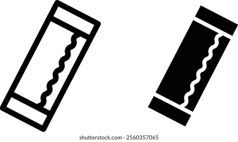 Chew gum Icons. black and white vector illustration set.