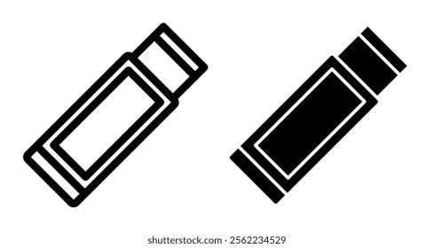 Chew gum Icons pack in outlined and flat versions