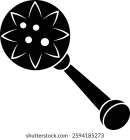 Chewable rattle silhouette vector art features a simple, baby-safe toy design. Ideal for baby-themed graphics, childcare branding, and product packaging. Perfect for digital use, prints, and creative 