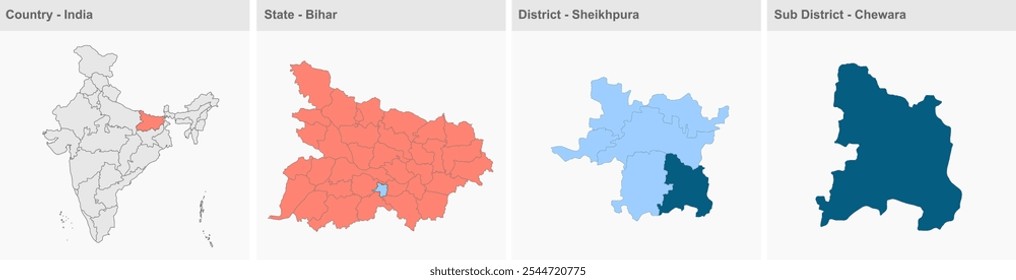 Chewara map, District Sheikhpura, State Bihar, Republic of India