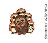Chewbacca Sticker ready to print with 300 DPI, eps 8. You can use Sticker of Star Wars Chewbacca valentine to your project