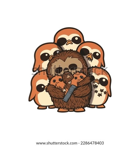 Chewbacca Sticker ready to print with 300 DPI, eps 8. You can use Sticker of Star Wars Chewbacca valentine to your project