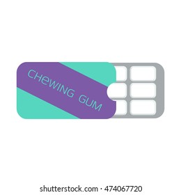 Chewing gum in a blister pack, mint flavor. Vector illustration.