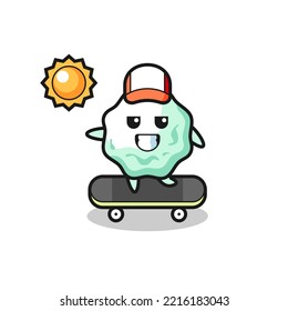 chewing gum character illustration ride a skateboard , cute design