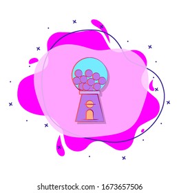 Chewing gum colored liquid bacdge icon. Simple color vector of circus icons for ui and ux, website or mobile application