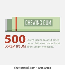 Chewing Gum In Flat Design. Vector Illustration