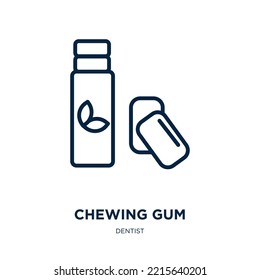 chewing gum icon from dentist collection. Thin linear chewing gum, chewing, gum outline icon isolated on white background. Line vector chewing gum sign, symbol for web and mobile