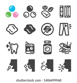 Chewing Gum Icon Set,vector And Illustration