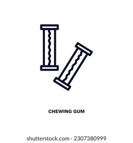 chewing gum icon. Thin line chewing gum icon from dental health collection. Editable chewing gum symbol can be used web and mobile