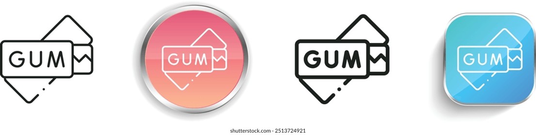 chewing gum icon. Thin Linear, Regular and Button Style Design Isolated On White Background
