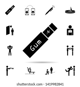 chewing gum icon. Universal set of day of jokes for website design and development, app development