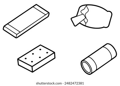 Arte de línea de goma de mascar que captura la ilustración de goma minimalista