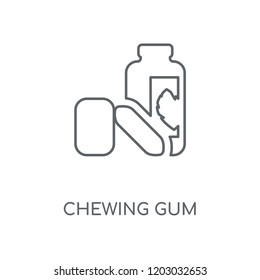 Chewing gum linear icon. Chewing gum concept stroke symbol design. Thin graphic elements vector illustration, outline pattern on a white background, eps 10.