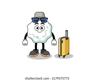 mascota de chicle haciendo vacaciones , diseño de caracteres