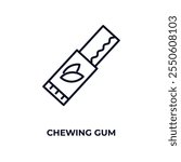 chewing gum outline icon. Linear vector from dentist concept. Thin line chewing gum icon isolated on white background