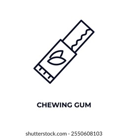 chewing gum outline icon. Linear vector from dentist concept. Thin line chewing gum icon isolated on white background