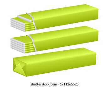 Chewing gum pack on a white background. Vector illustration.
