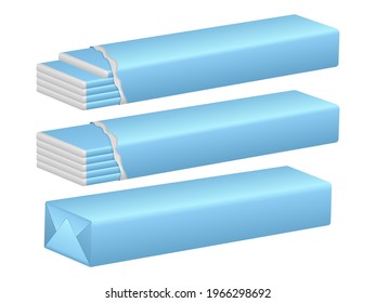 Chewing gum pack on a white background. Vector illustration.