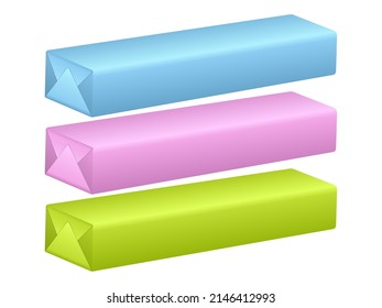 Chewing gum pack on a white background. Vector illustration.