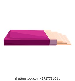 Chewing gum pack in pink wrapper revealing several pieces of gum