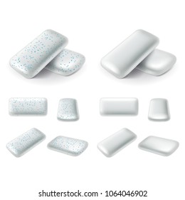 Chewing gum pads 3d photo realistic vector set