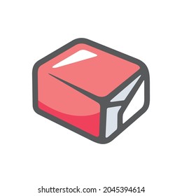 Chewing gum pink package Vector icon Cartoon illustration