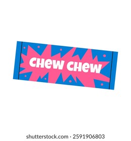 Chewing gum plate in foil. Gum packaging. Flat vector illustration isolated on white background.