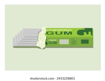 Chewing gum. Simple flat illustration.
