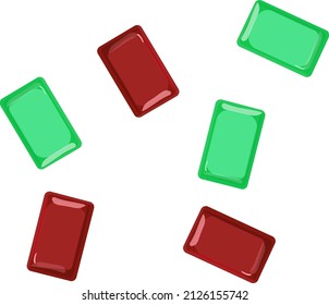 Chewing gums, illustration, vector on a white background.