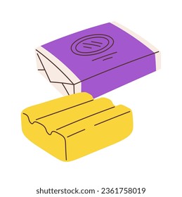 Chewing Plate Bubble Gum Vector Illustration