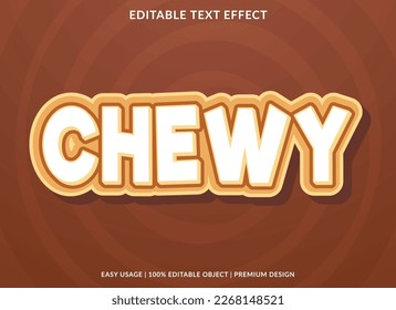 chewy text effect template with abstract background, editable template use for business logo