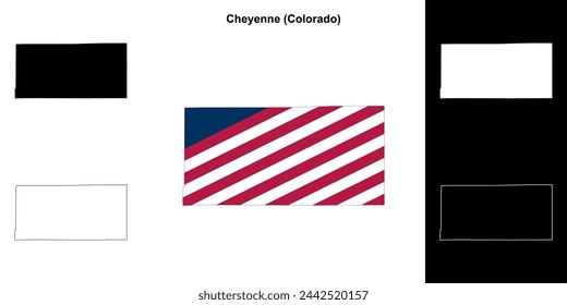 Cheyenne county (Colorado) outline map set