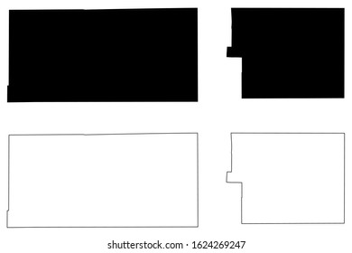 Cheyenne and El Paso County, Colorado (U.S. county, United States of America,USA, U.S., US) map vector illustration, scribble sketch Cheyenne and El Paso map