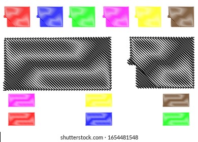 Cheyenne and El Paso County, Colorado (U.S. county, United States of America,USA, U.S., US) map vector illustration, scribble sketch Cheyenne and El Paso map